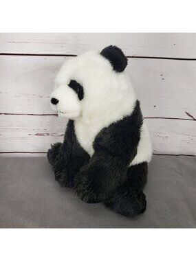 FAO Schwarz Plush Panda Bear Stuffed Animal Black & White 2019 Polyester Fiber 9